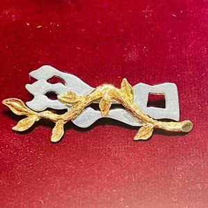 Vintage - Signed - Etan Gold Tone Shalom Brooch Pin